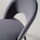 Samtstuhl mit Beinen aus schwarzem Metall und satiniertem Messing, 4 Stück - Sibea Viadurini