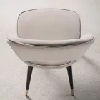 Samtstuhl mit Beinen aus schwarzem Metall und satiniertem Messing, 4 Stück - Sibea Viadurini