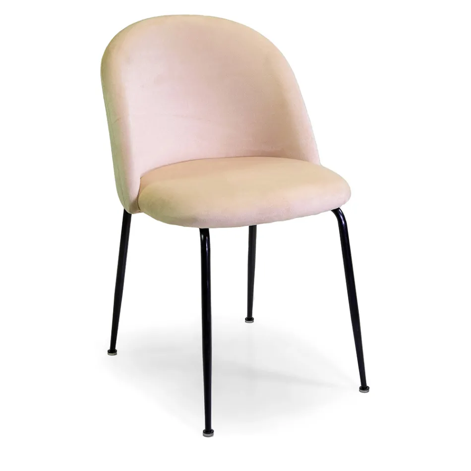 Samtstuhl und Metallgestell in verschiedenen Ausführungen - Penna Viadurini