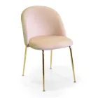 Samtstuhl und Metallgestell in verschiedenen Ausführungen - Penna Viadurini