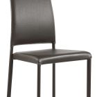 Stuhl komplett gepolstert mit anthrazitfarbenem Öko-Leder, hergestellt in Italien – Ruscello Viadurini