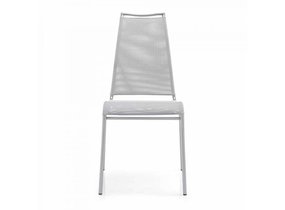 Lebender Stuhl mit hoher Rückenlehne aus Satinstahl Made in Italy - Air High Viadurini