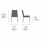 Lebender Stuhl mit hoher Rückenlehne aus Satinstahl Made in Italy - Air High Viadurini