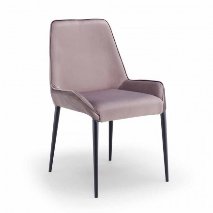 Design Living Chair aus Metall und Samt made in Italy, Zerba Viadurini