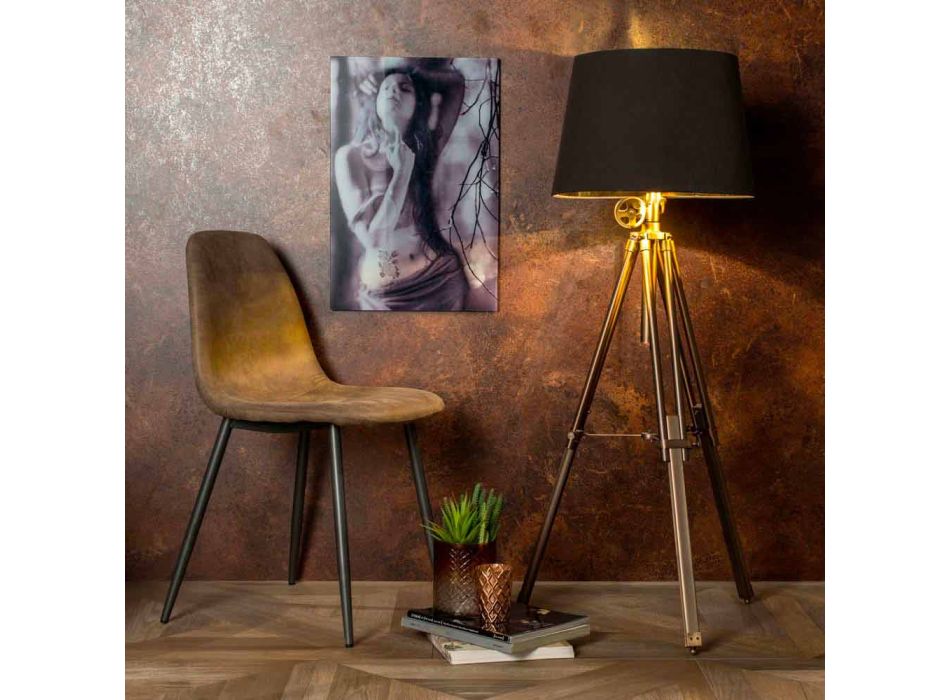 Wohnstuhl mit modernem Design aus Kunstleder, Elice, 4 Stück Viadurini