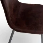 Wohnstuhl mit modernem Design aus Kunstleder, Elice, 4 Stück Viadurini