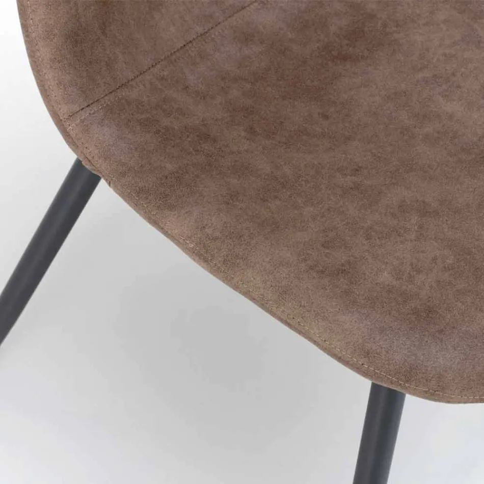 Wohnstuhl mit modernem Design aus Kunstleder, Elice, 4 Stück Viadurini