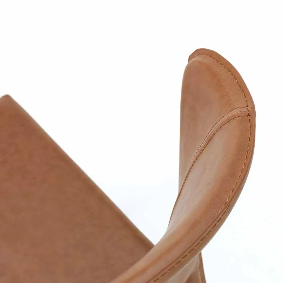 Moderner Wohnstuhl, komplett mit Kunstleder bezogen, Accadia, 4 Stück Viadurini