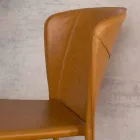 Moderner Wohnstuhl, komplett mit Kunstleder bezogen, Accadia, 4 Stück Viadurini