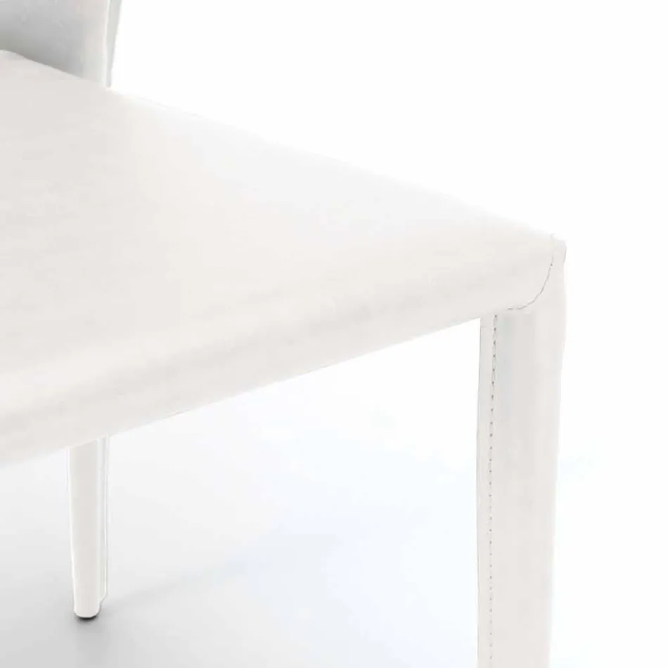 Moderner Wohnstuhl, komplett mit Kunstleder bezogen, Accadia, 4 Stück Viadurini