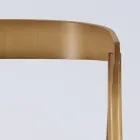 Moderner Wohnzimmerstuhl in verschiedenen Stoffen mit Holzschale - Wolter Viadurini