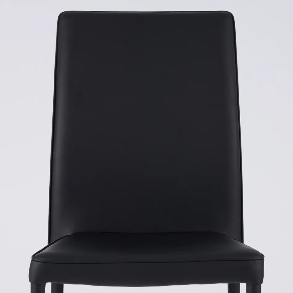 Moderner Wohnbereichsstuhl aus Öko-Leder und Metall, hergestellt in Italien – Michaela Viadurini