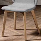 Moderner Stuhl mit elegantem Design aus Stoff mit Rand und Holz – Scarat Viadurini
