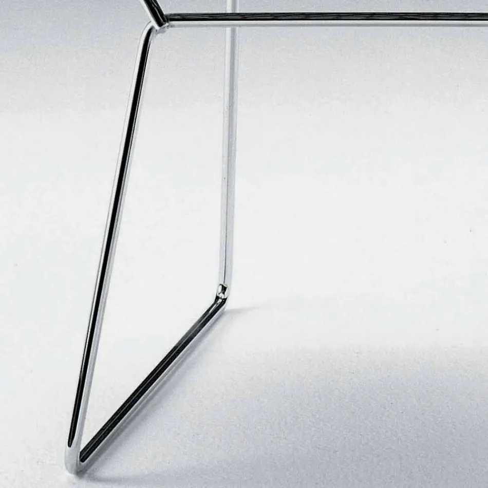 Moderner Stahlstuhl mit Luxus-Ledersitz Made in Italy - Beniamino Viadurini