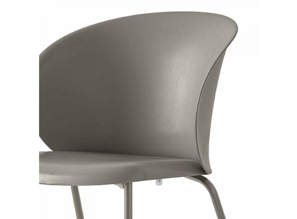 Moderner Stuhl aus recyceltem Polypropylen Made in Italy, 2 Stück - Connubia Tuka Viadurini