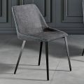 Moderner Stuhl aus Stoff und dreieckigen Beinen made in Italy, Oriella