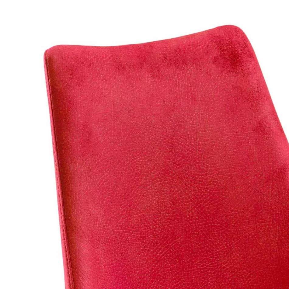 Moderner Esszimmerstuhl aus roter Tecnofibra Almira Viadurini