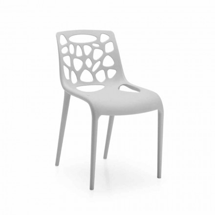 Monobloc Polypropylen Stuhl mit modernem Design Blandine, 4 Stück Viadurini