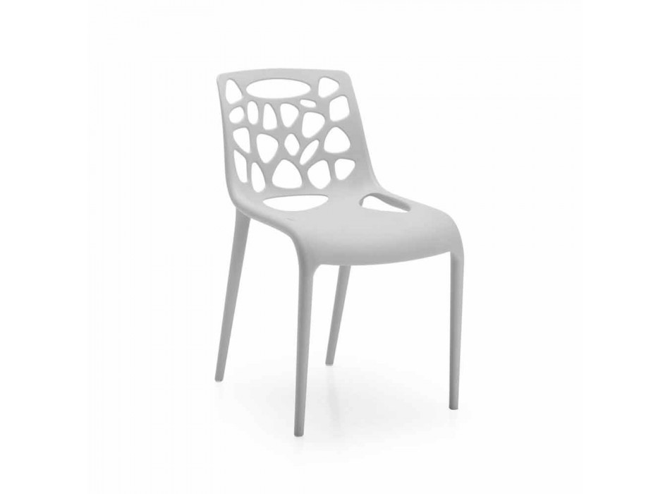 Monobloc Polypropylen Stuhl mit modernem Design Blandine, 4 Stück Viadurini
