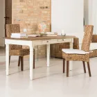 Outdoor-Stuhl in Bananengeflecht mit Sitzkissen - Safari Viadurini