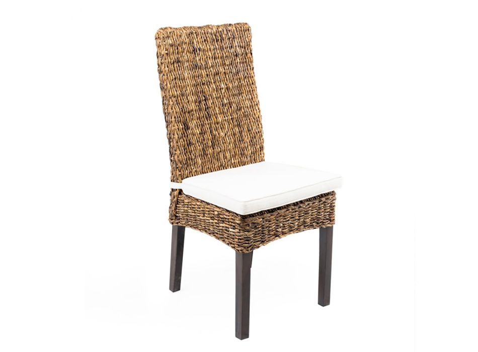Outdoor-Stuhl in Bananengeflecht mit Sitzkissen - Safari Viadurini