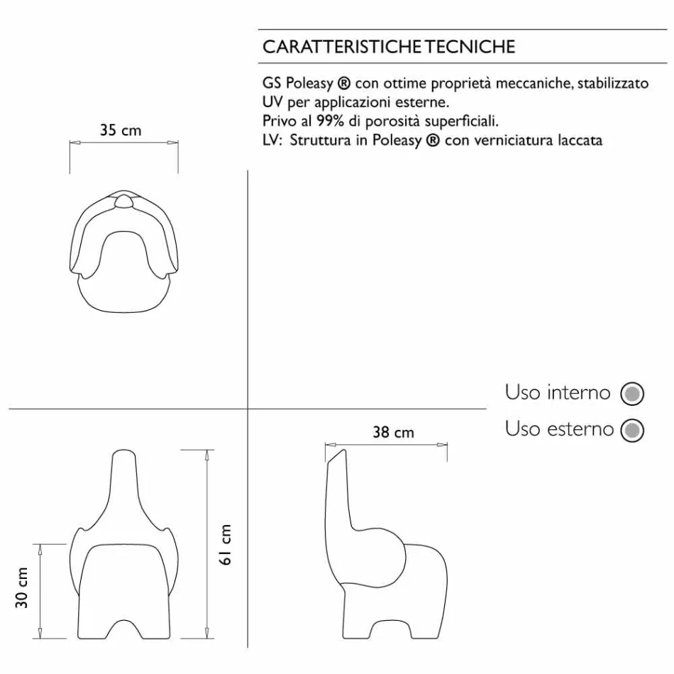 Modernes Design Elefantenstuhl für Kinder, 4 farbige Stücke - Tino von Myyour Viadurini