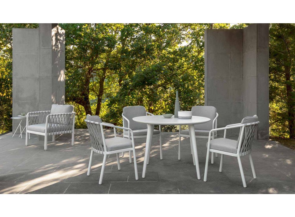 Outdoor-Stuhl mit Armlehnen aus Aluminium und Stoff - Sofy von Talenti