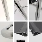 Konferenz- oder Besprechungsstuhl aus schwarzem Leder und Metall – Cirillo3/4 Viadurini