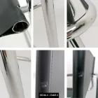 Konferenz- oder Besprechungsstuhl aus schwarzem Leder und Metall – Cirillo3/4 Viadurini