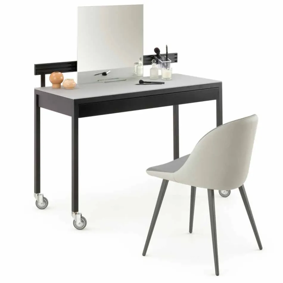 Esszimmerstuhl mit Ecoleather Sitz Made in Italy, 2 Stück - Nobelio Viadurini