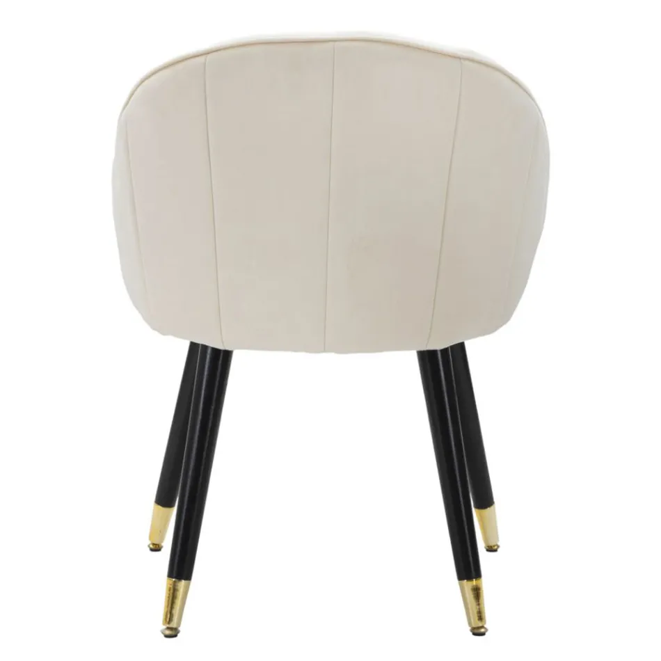 Esszimmerstuhl aus Holz mit Sitz mit Stoffbezug - Latina Viadurini