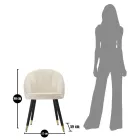 Esszimmerstuhl aus Holz mit Sitz mit Stoffbezug - Latina Viadurini