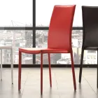 Esszimmerstuhl aus Metall mit Kunstleder gepolstert, 4 Stück - Nadia Viadurini