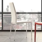 Esszimmerstuhl aus Metall mit Kunstleder gepolstert, 4 Stück - Nadia Viadurini