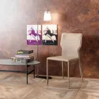 Esszimmerstuhl aus Metall, gepolstert mit Kunstleder, 4 Stück - Tittenfick Viadurini