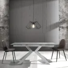 Esszimmerstuhl aus Mikrofaser und mattschwarzem Metall 4-teilig - Jake Viadurini