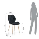 Esszimmerstuhl aus Stoff und goldenem Metall 4-teilig - Smeralda Viadurini