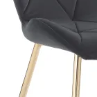 Esszimmerstuhl aus Stoff und goldenem Metall 4-teilig - Smeralda Viadurini