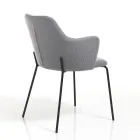 Esszimmerstuhl aus Stoff und mattschwarzem Metall 2-teilig - Corinna Viadurini