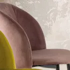 Esszimmerstuhl aus Samt mit schwarzen Metallbeinen, 4 Stück - Hanna Viadurini