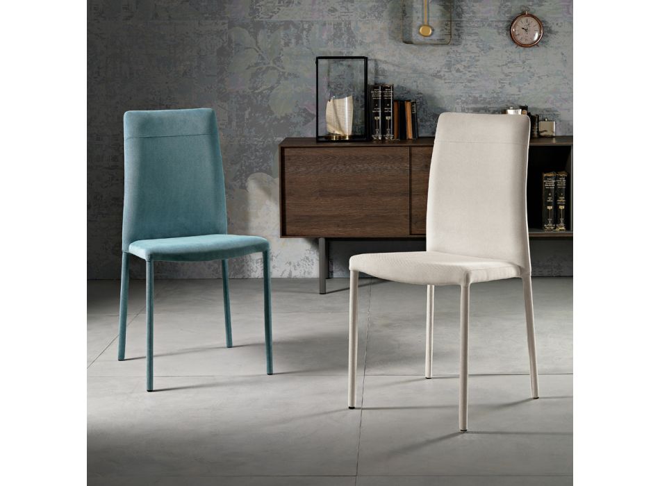 Moderner Esszimmerstuhl aus Stoff, hergestellt in Italien, Porzia Viadurini