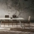 Esszimmerstuhl gepolstert mit Öko-Leder, hergestellt in Italien, 2 Stück – belgisch Viadurini