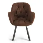 Esszimmerstuhl aus Kunstleder Metallstruktur 2 Stück - Delpiero Viadurini