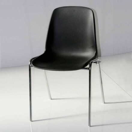 Besprechungsstuhl oder moderner Konferenzraum aus Metall und schwarzem ABS - Zetica Viadurini