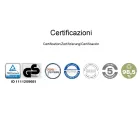 Drehbarer ergonomischer Design-Bürostuhl mit Armlehnen und Rollen - Meliva Viadurini