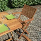 Klappbarer Gartenstuhl aus Akazienholz mit optionalen Armlehnen - Fontana Viadurini
