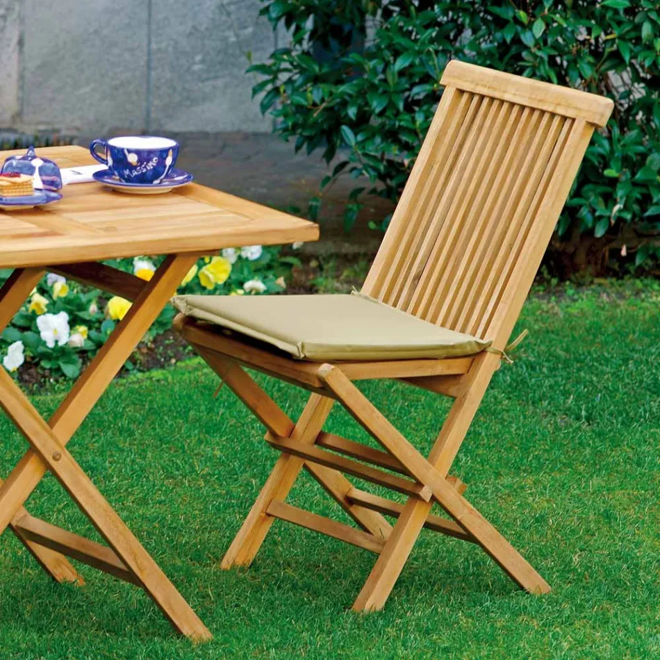 Klappbarer Gartenstuhl aus Teakholz - Hell Viadurini