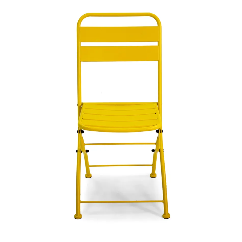 Klappbarer Gartenstuhl ganz aus Metall - Schleife Viadurini