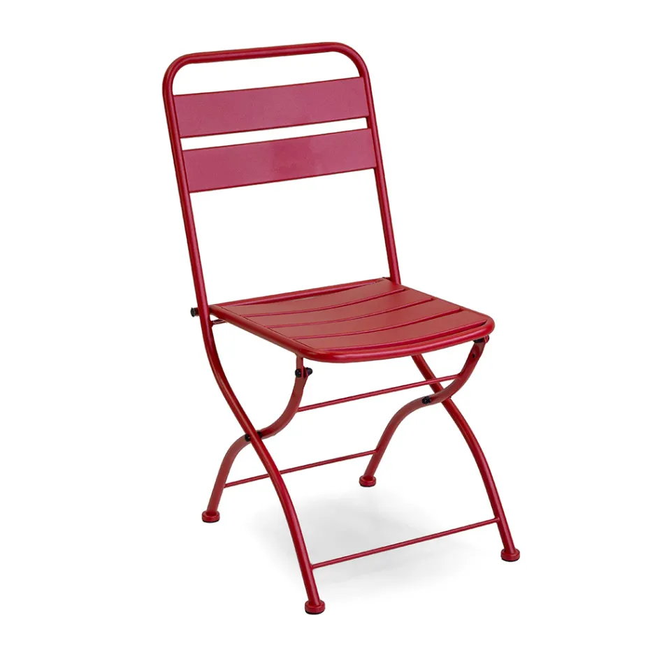 Klappbarer Gartenstuhl ganz aus Metall - Schleife Viadurini