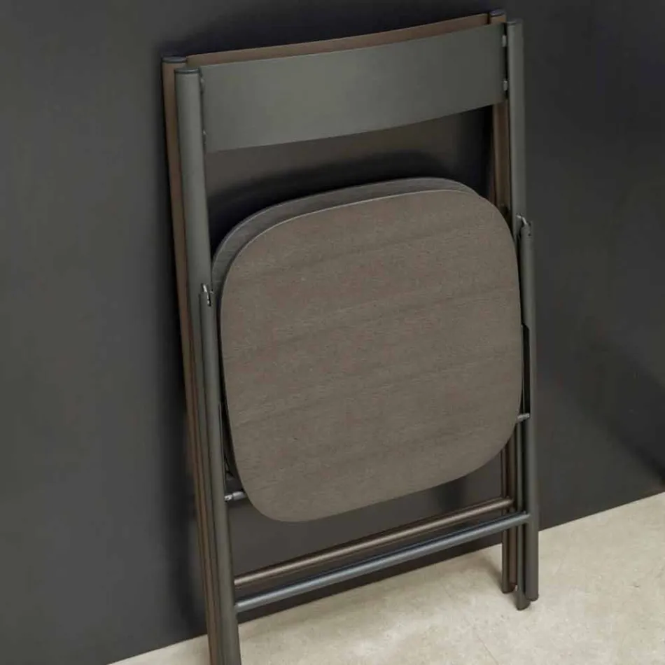 Klappstuhl aus Metall und Eichenholz 2 Stück Made in Italy - Roberta Viadurini